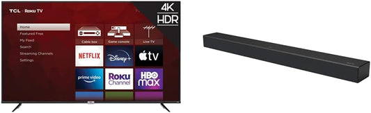 TCL 75S435 75-inch 4K Roku TV & Sound Bar Bundle