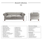 Lexicon 194840109891 Boswell Gray Velvet 2-Piece Living Room Set
