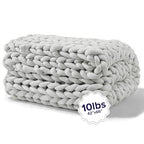 Gravity GRV-CK1-10 Weighted Chunky Knit Blanket, Grey