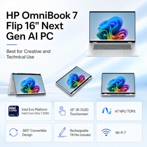 HP OmniBook 7 Flip 16 3K OLED 2-in-1 AI Laptop — main product image