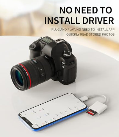 HOYULLI 2-in-1 SD & microSD Card Reader for Lightning iPhone