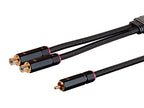 Monoprice 138074 RCA to 2 RCA Pigtail Cable 3ft Gold Onix