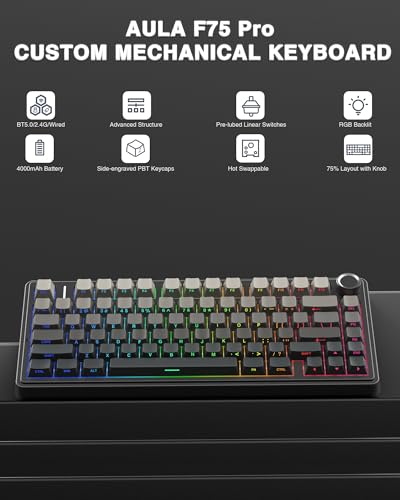 AULA F75 Pro Hot-Swappable Wireless Mechanical Keyboard