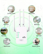 ioeankfrq 2.4GHz WiFi Range Extender with 4 External Antennas
