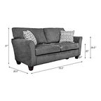 Lexicon 194840112167 Mineola Gray Chenille Flared Loveseat
