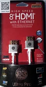 GE 24514 8 ft. High Speed HDMI Cable with Ethernet