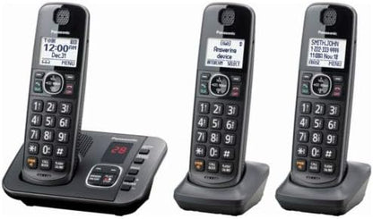 Panasonic KX-TGE633M DECT 6.0 3-Handset Cordless Phone (Renewed)