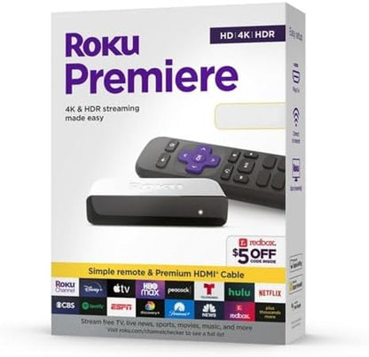 Roku 3920R Premiere 4K/HDR Streaming Media Player HDMI