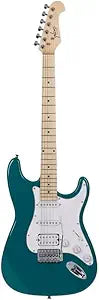 Monoprice 610037 Indio California Classic Electric Guitar Teal — main product image