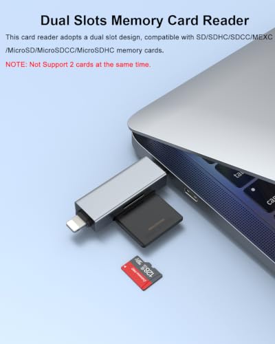 AreMe Lightning & USB-C Dual-Slot SD and MicroSD Card Reader — main product image