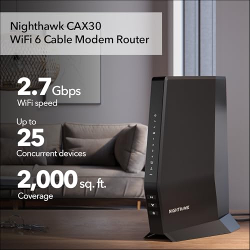 NETGEAR Nighthawk CAX30 Cable Modem Wi-Fi 6 Router Combo — main product image