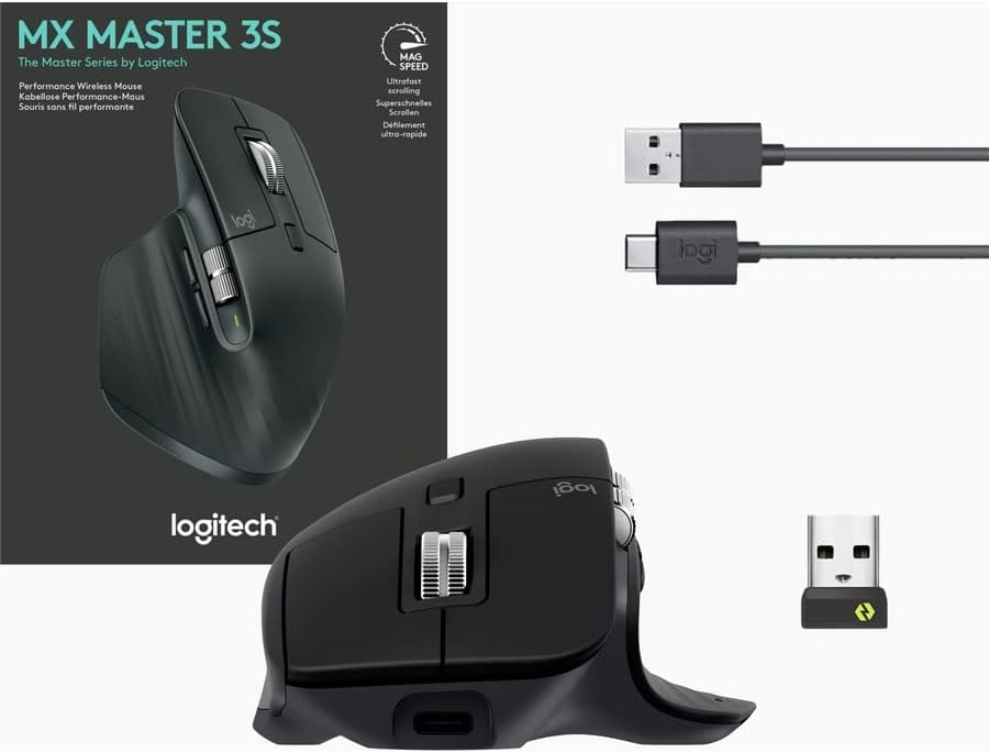 Logitech 910-006556 MX Master 3S Wireless Mouse Renewed