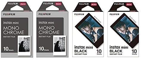 Fujifilm 4332021091 Instax Mini Film Bundle - Monochrome & Black Frame
