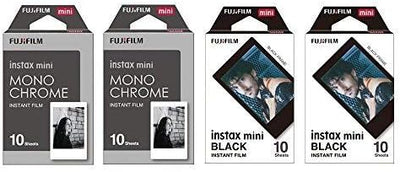 Fujifilm 4332021091 Instax Mini Film Bundle - Monochrome & Black Frame