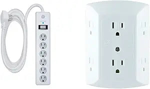 GE 50759 6-Outlet Wall Adapter & Surge Protector Combo