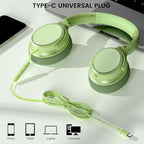 Wuopzf USB-C Wired Over-Ear Headphones with Microphone