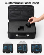 Luxtude Extra Large Hard Camera Case with Customizable Foam