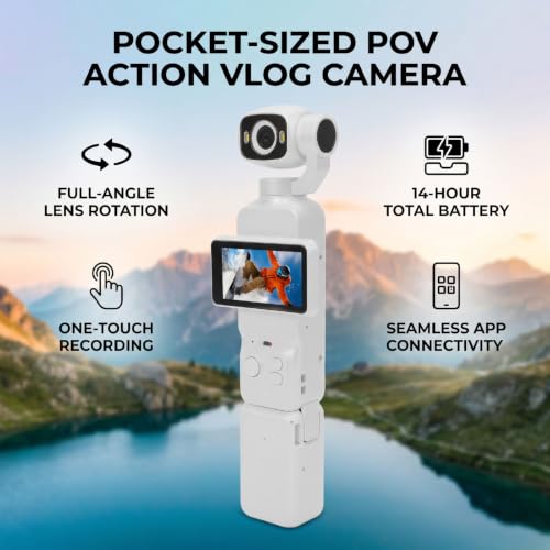 UPALDHOU Pocket Vlogging Camera with Rotating Lens — main product image