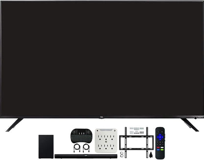 TCL 65R617 65-Inch 4K Roku Smart TV Bundle