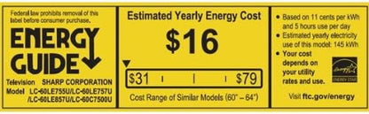 Sharp LC60LE757U 60-Inch 3D Smart LED TV (2013)