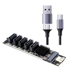 Kfwfuaee USB-A and Type-C to 5-Port SATA 3.0 Adapter Card