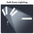 Diydeg 4-Arm Flexible LED Video Fill Light with Floor Tripod