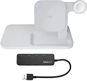 Logitech Powered 3-in-1 Qi Wireless Charging Dock + USB Hub
