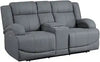 Lexicon Camryn Blue Fabric Power Reclining Loveseat
