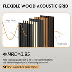 RITOLLO Fluted Wood Slat Acoustic Wall Panels, 4 Pack