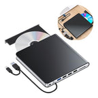 Fpbiagoq USB-C External DVD Drive with Card Reader and USB Hub