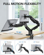 HUANUO FlowLift Full-Motion Dual Monitor Desk Mount