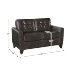 Lexicon Donegal Love Seat Dark Brown Faux Leather