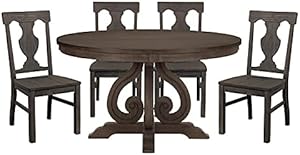 Lexicon Toulon 5-Piece Wood Dining Set Dark Pewter