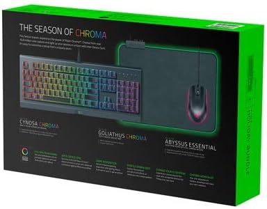 Razer 8541666607 Holiday Bundle - Cynosa Keyboard, Abyssus Mouse, Goliathus Mousepad