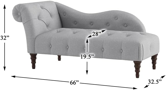 Lexicon Blue Hill Traditional Fabric Chaise - Dove Gray