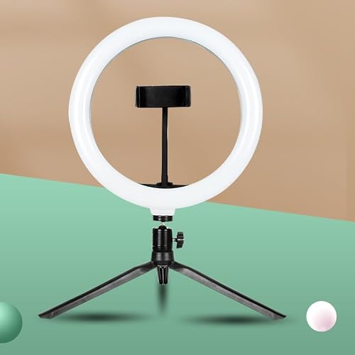 BFKRYP Circular LED Fill Light with Desktop Tripod — main product image
