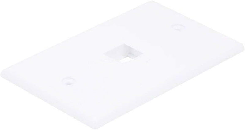 Monoprice 106725 Keystone Single Gang Wall Plate - White — main product image