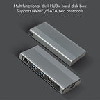 WODHAZNC USB-C Hub Docking Station with M.2 SSD Enclosure