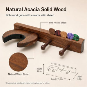 yinyess Solid Wood Guitar Wall Mount with Pick Holder