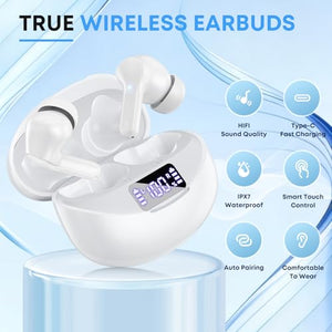 Fhumsh Wireless Earbuds with Bluetooth 5.4 and LED Display