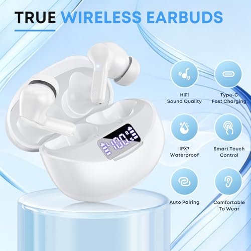 Fhumsh Bluetooth 5.4 Wireless Earbuds with LED Display — main product image