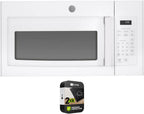 GE E99GEJVM3160DFWW 1.6 Cu. Ft. White Over-the-Range Microwave Bundle