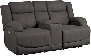 Lexicon Camryn Fabric Power Double Reclining Loveseat Console