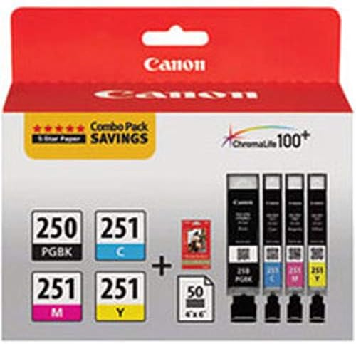 Canon PGI-250/CLI-251 Ink Cartridge Photo Paper Combo