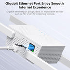TFBWVD WiFi Range Extender with Ethernet Port and 1-Tap Setup
