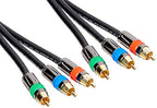 Monoprice 102768 - 3ft Video Coaxial Cable - 3-RCA Component RG6-U, Black