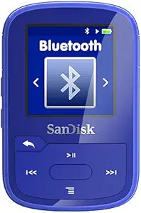 SanDisk SDMX32-032G-E46B 32GB Clip Sport Plus MP3 Player - Blue — main product image