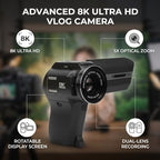 Diydeg Dual-Lens 8K Vlogging Video Camera with Rotatable Screen