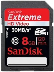 SanDisk B002GEQDK4 8GB Extreme SDHC Class 10 Card — main product image
