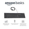 Amazon Basics Full-Sized Wired QWERTY Keyboard with Media Controls